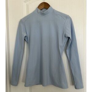 Under Armour Womens Shirt Large Blue Pullover Fitted Cold Gear Compression Mock